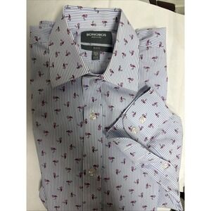 Bonobos LS Shirt Mens Tailored Slim Fit Button Up Collar Cotton 15.5 -33
